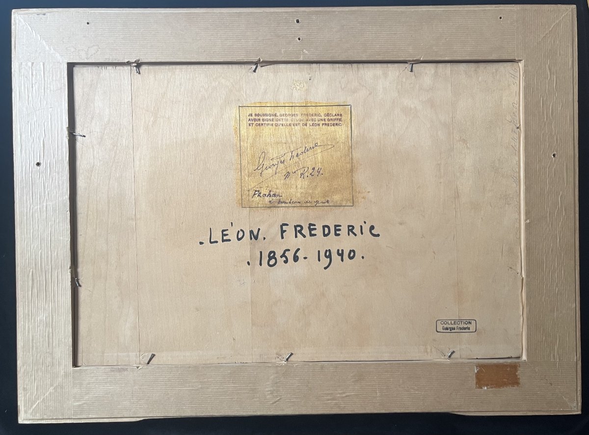 Léon Frédéric (1856–1940) *the Giant's Tomb*, Ca. 1910  Oil On Panel, Signed-photo-5