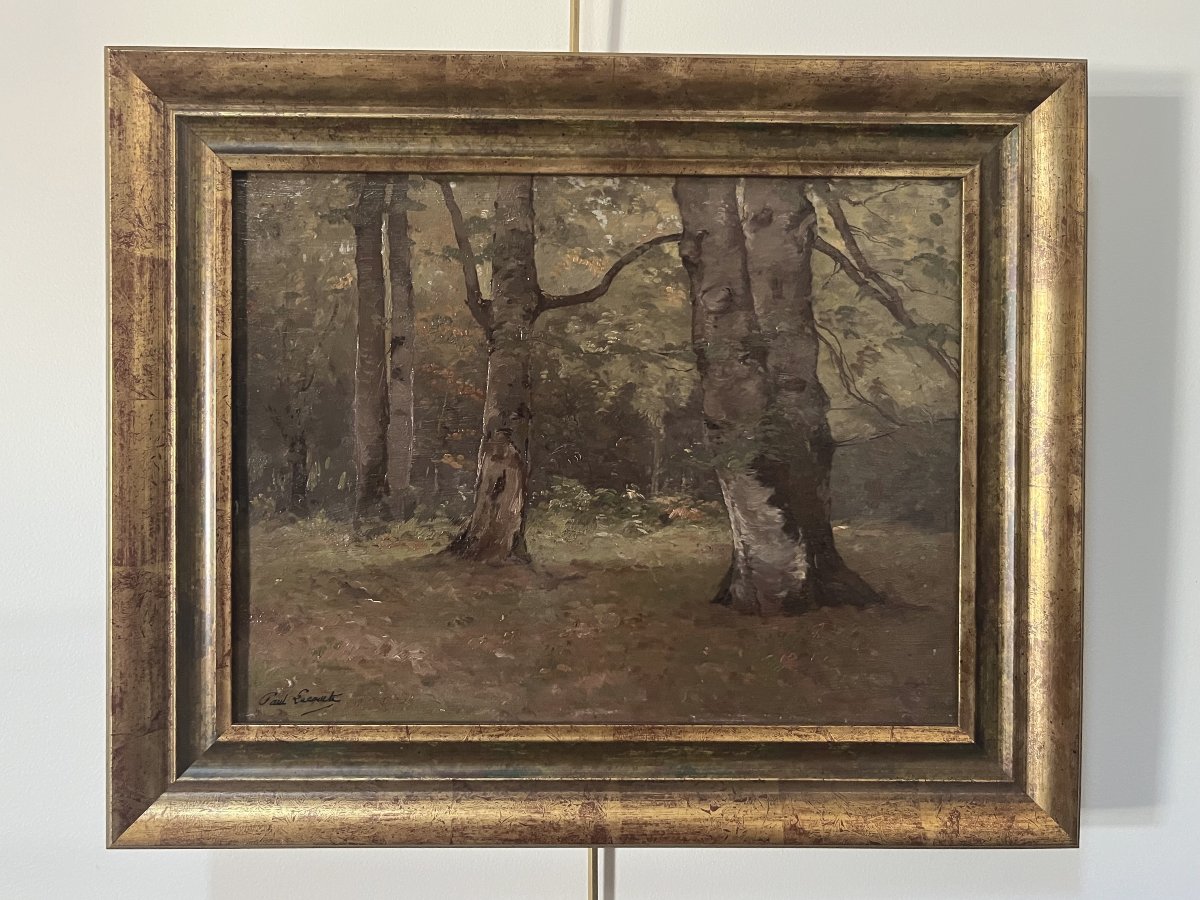 Paul Lecomte (1842-1920) A Grove Of Trees, Oil On Panel Signed-photo-3
