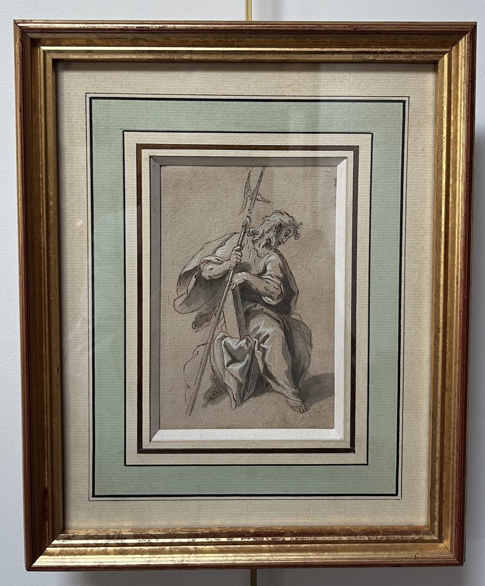  École génoise, fin du XVIIe siècle, Saint Jude Thaddée Plume et encre sur papier-photo-2