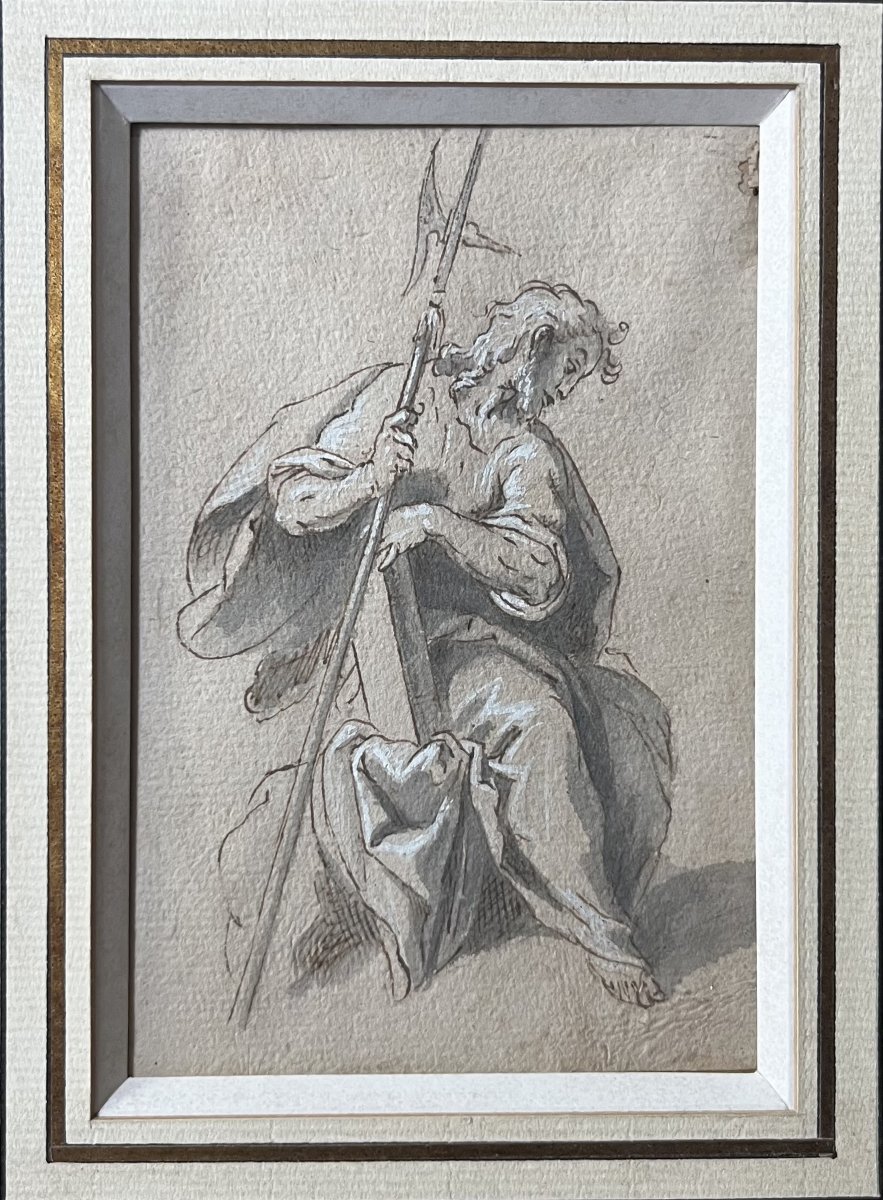  École génoise, fin du XVIIe siècle, Saint Jude Thaddée Plume et encre sur papier-photo-3