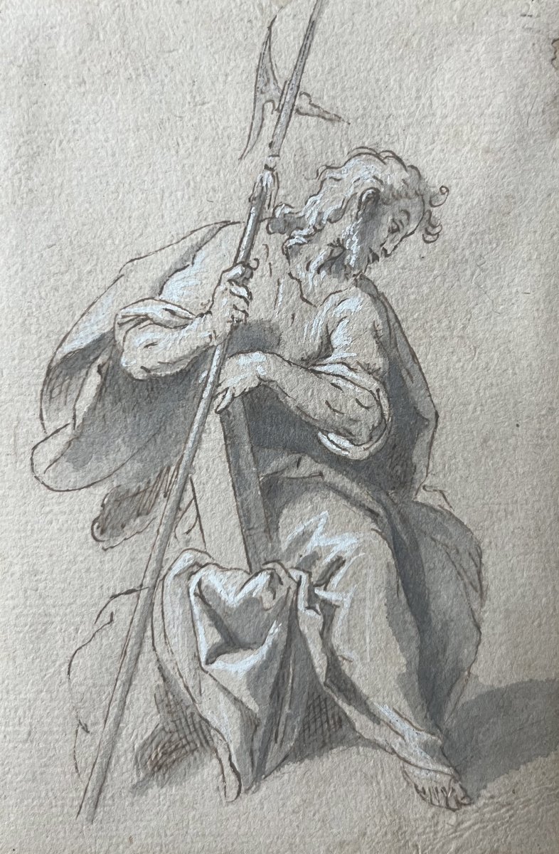  École génoise, fin du XVIIe siècle, Saint Jude Thaddée Plume et encre sur papier