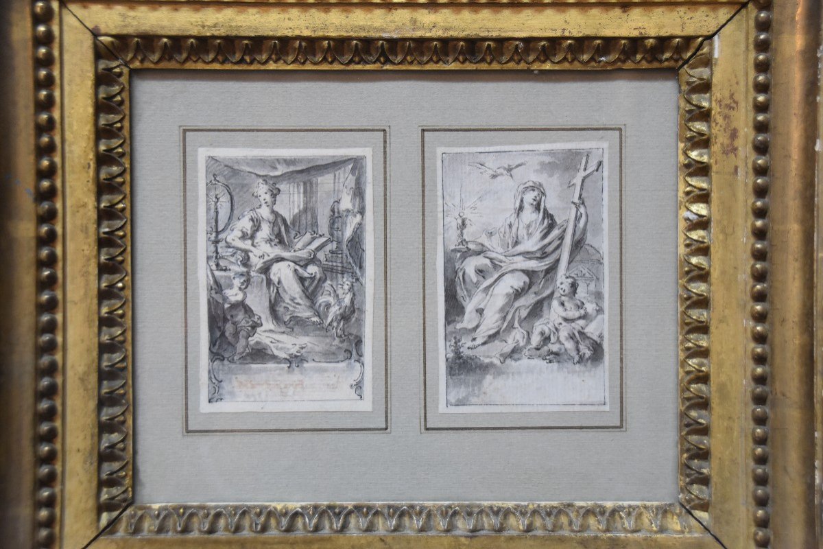 Hubert-françois Gravelot (1699-1773) Two Allegories, Drawings-photo-3