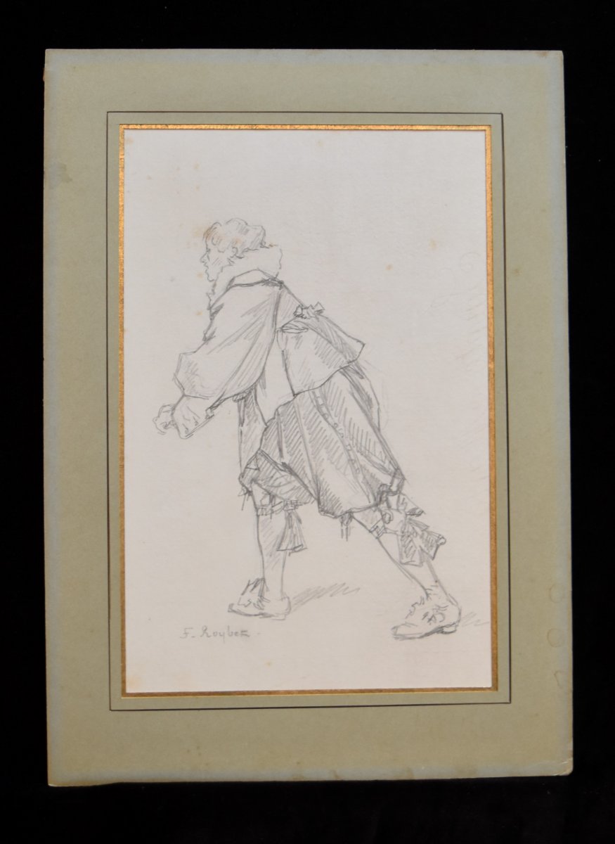 French School XIX, Study Of A Musketeer, Pencil-photo-2