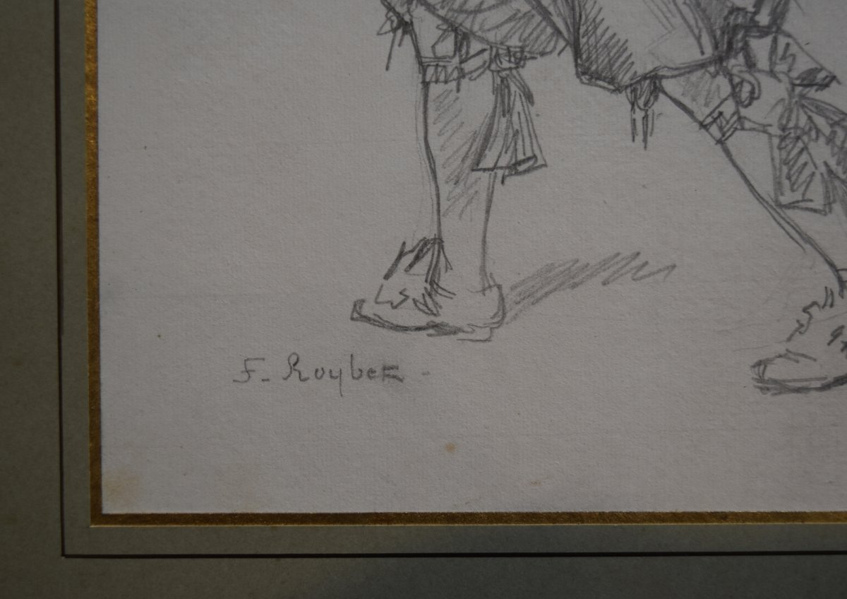 French School XIX, Study Of A Musketeer, Pencil-photo-4