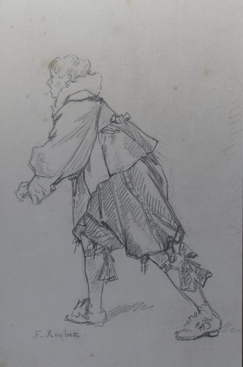 French School XIX, Study Of A Musketeer, Pencil