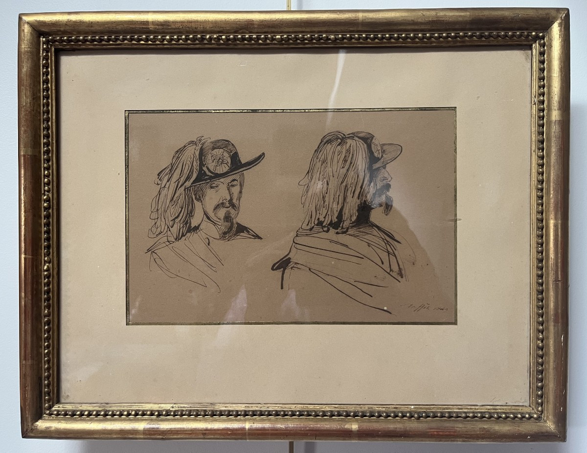 Denis Auguste Marie Raffet (1804-1860) Studies Of A Tiroler Kaiserjäger, Drawing-photo-3