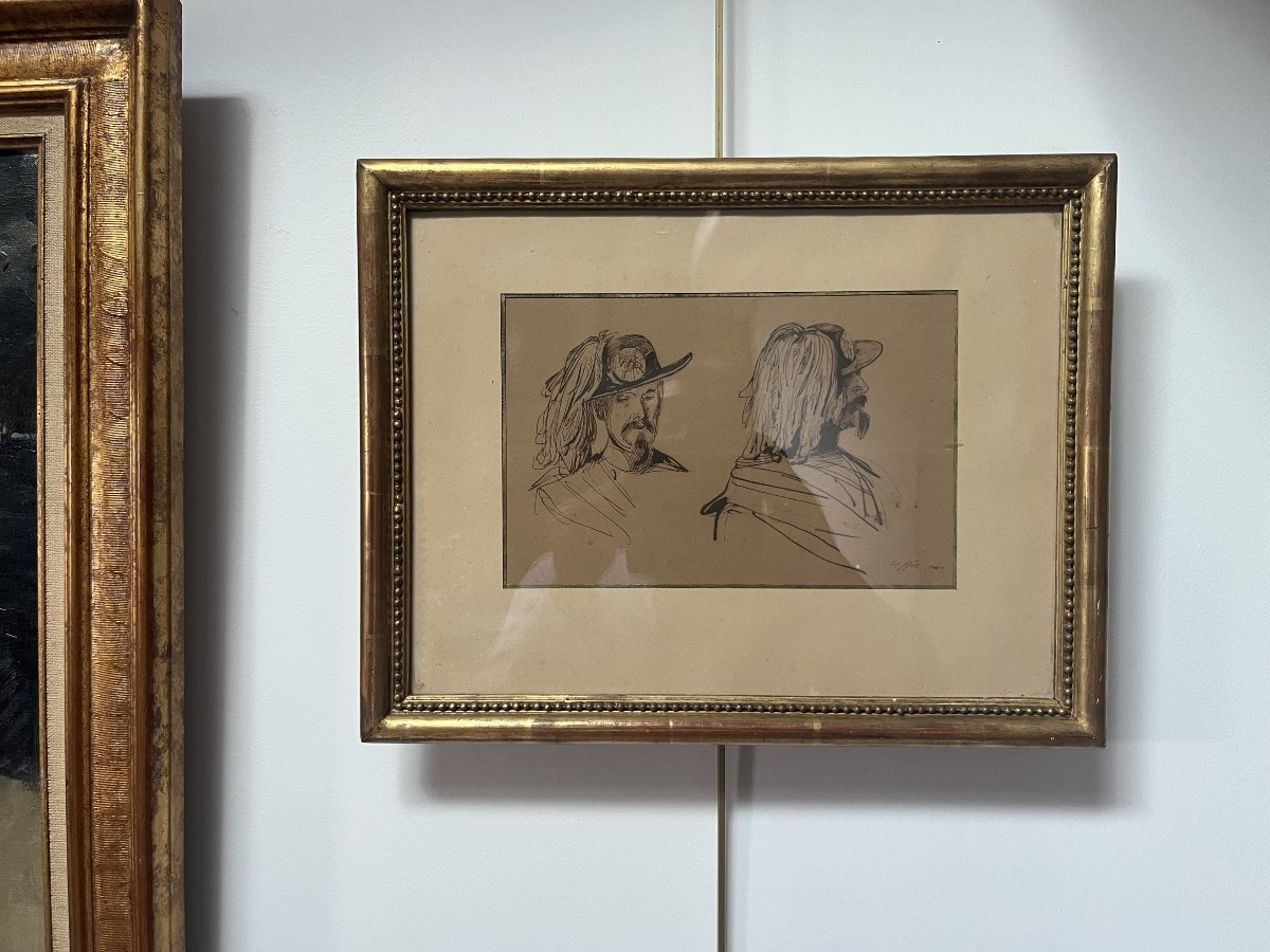 Denis Auguste Marie Raffet (1804-1860) Studies Of A Tiroler Kaiserjäger, Drawing-photo-4