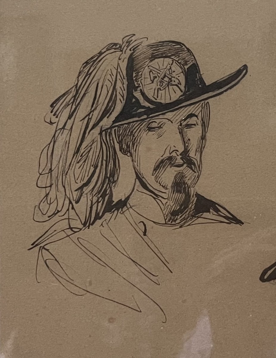 Denis Auguste Marie Raffet (1804-1860) Studies Of A Tiroler Kaiserjäger, Drawing-photo-2