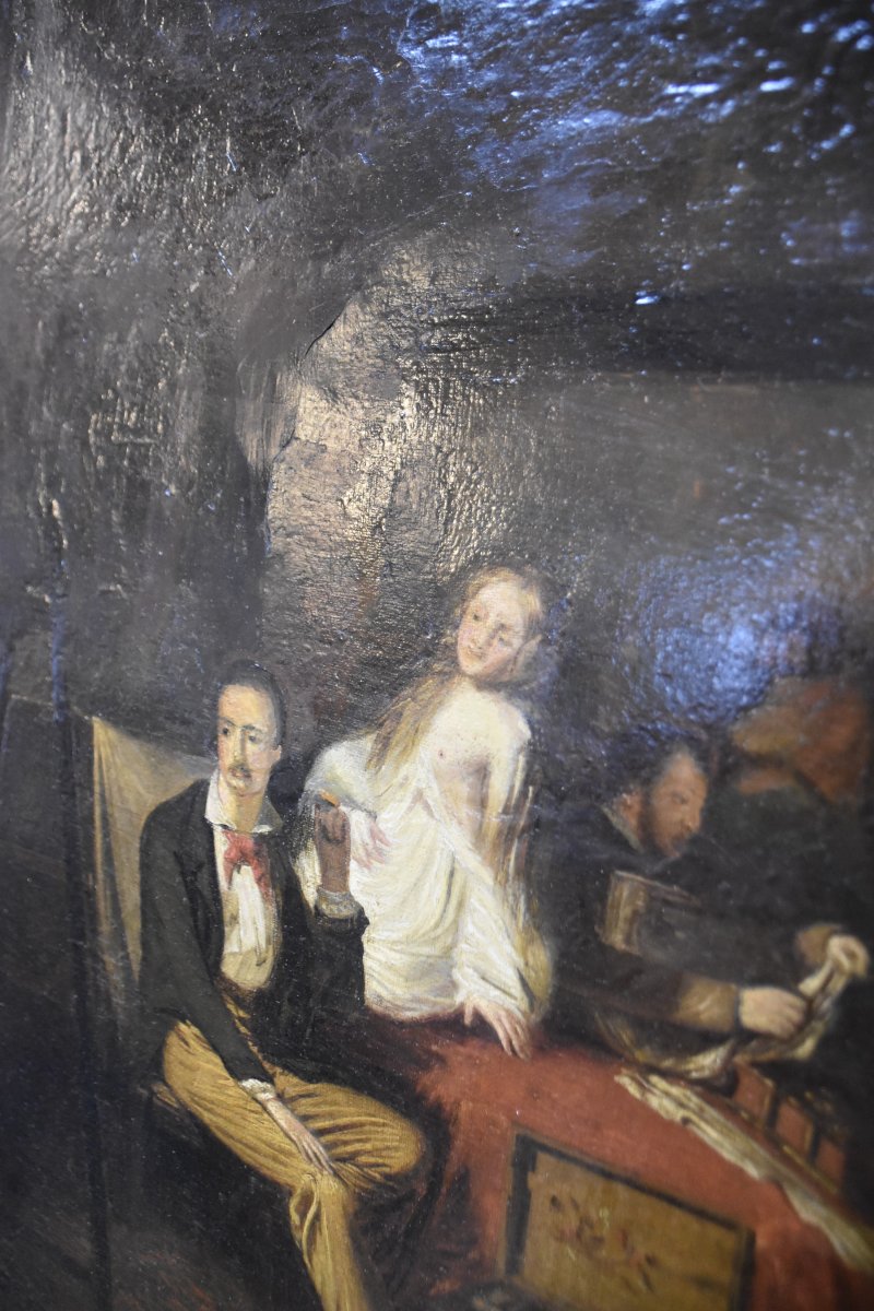 P Deltour (?) French School Of The XIX ° A Painter And His Model In The Workshop Oil On Canvas-photo-4
