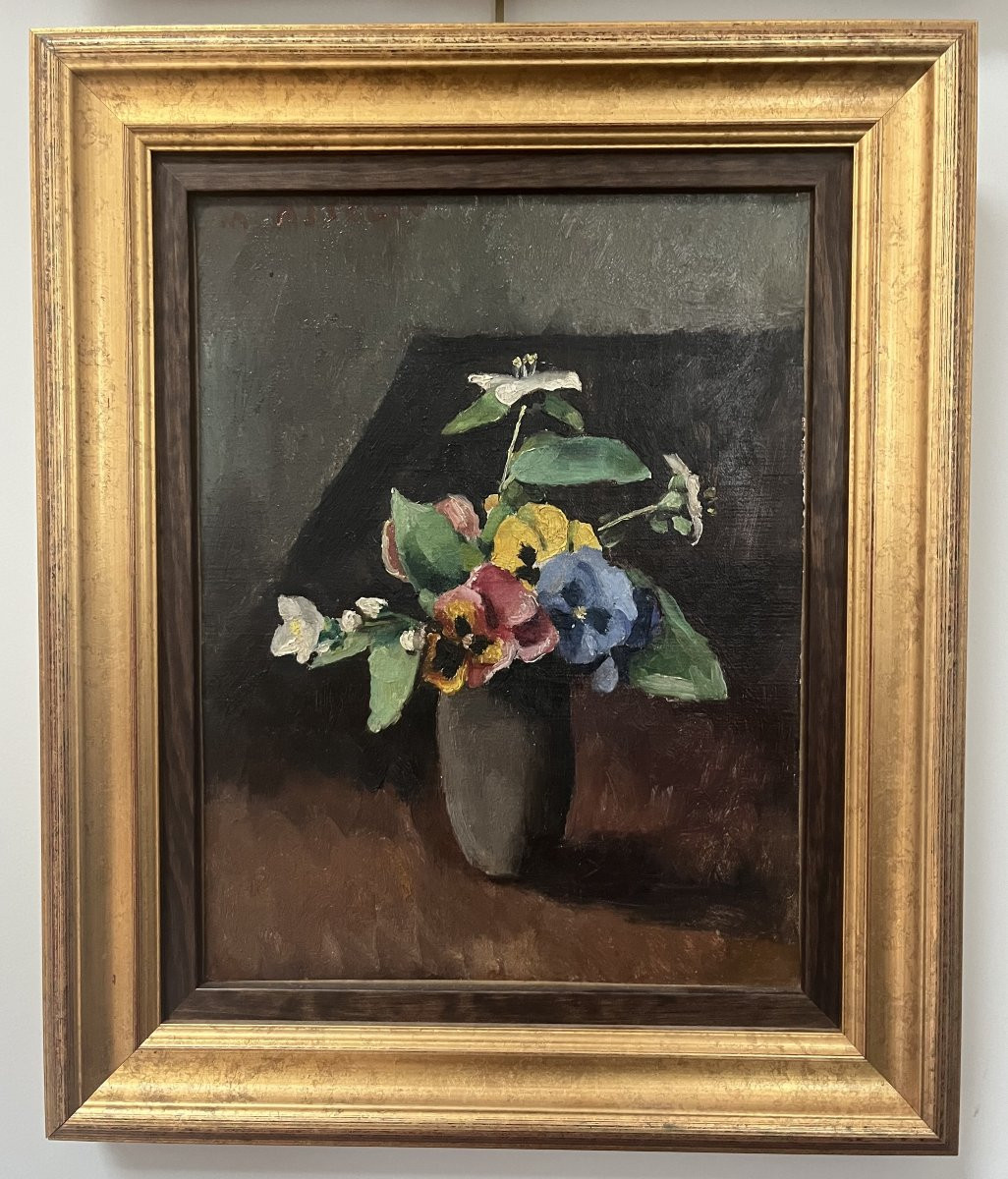 Maurice Asselin (1882-1947) A Bouquet Of Flowers In A Vase, 1942, Oil On Canvas-photo-3