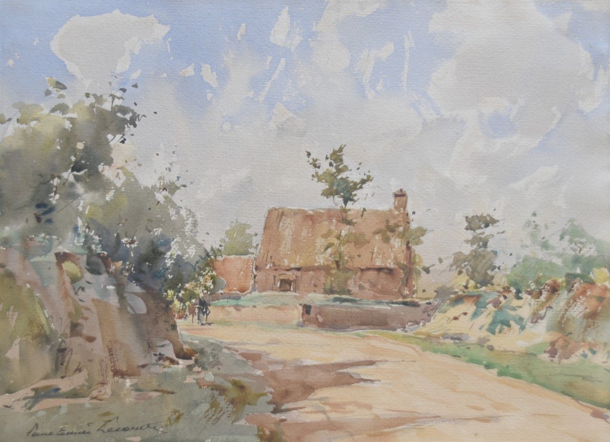 Paul Emile Lecomte (1877-1950) Paysage,  Aquarelle  Signée