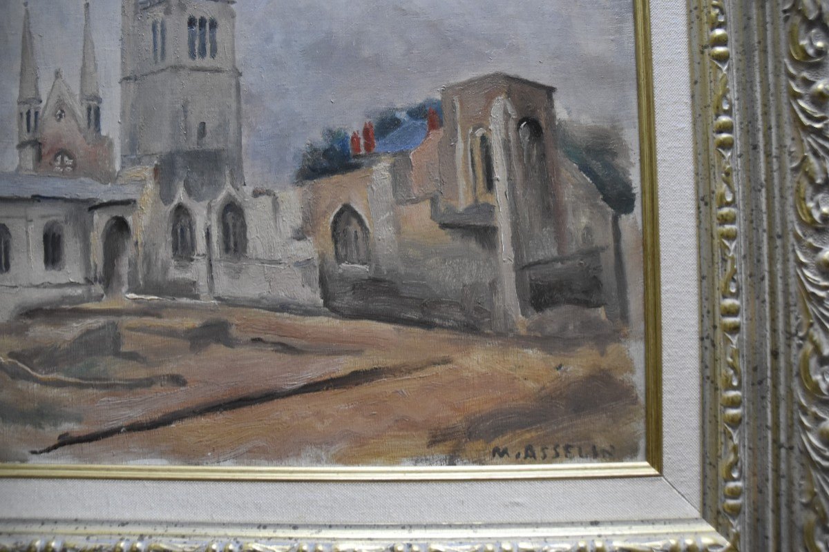 Maurice Asselin (1882-1947) L'église Saint Paul, Orléans Huile Sur Toile, Signée-photo-3