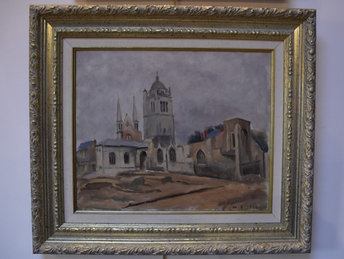 Maurice Asselin (1882-1947) L'église Saint Paul, Orléans Huile Sur Toile, Signée-photo-1