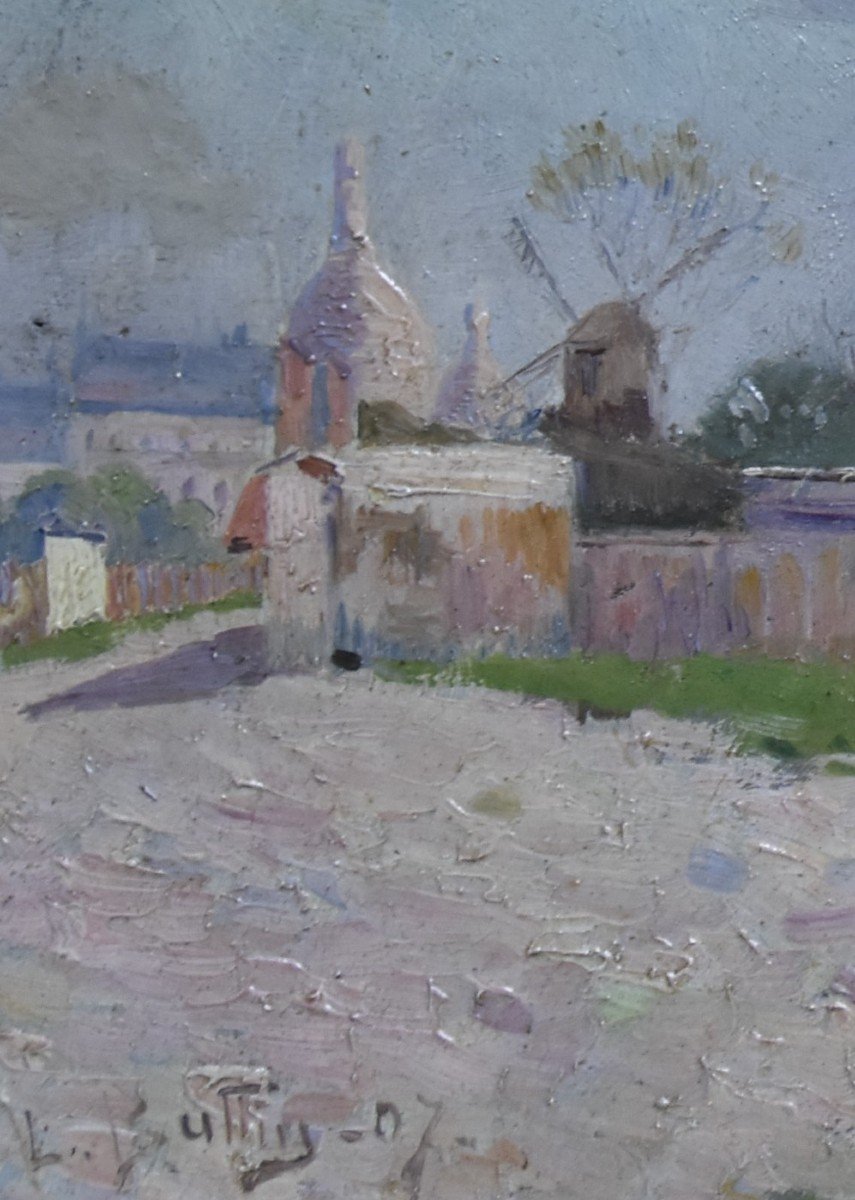 French School, The Mills In Montmartre, 1907, Oil On Panel-photo-3