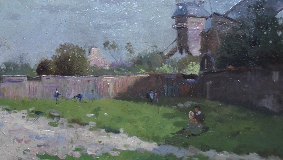 French School, The Mills In Montmartre, 1907, Oil On Panel-photo-4