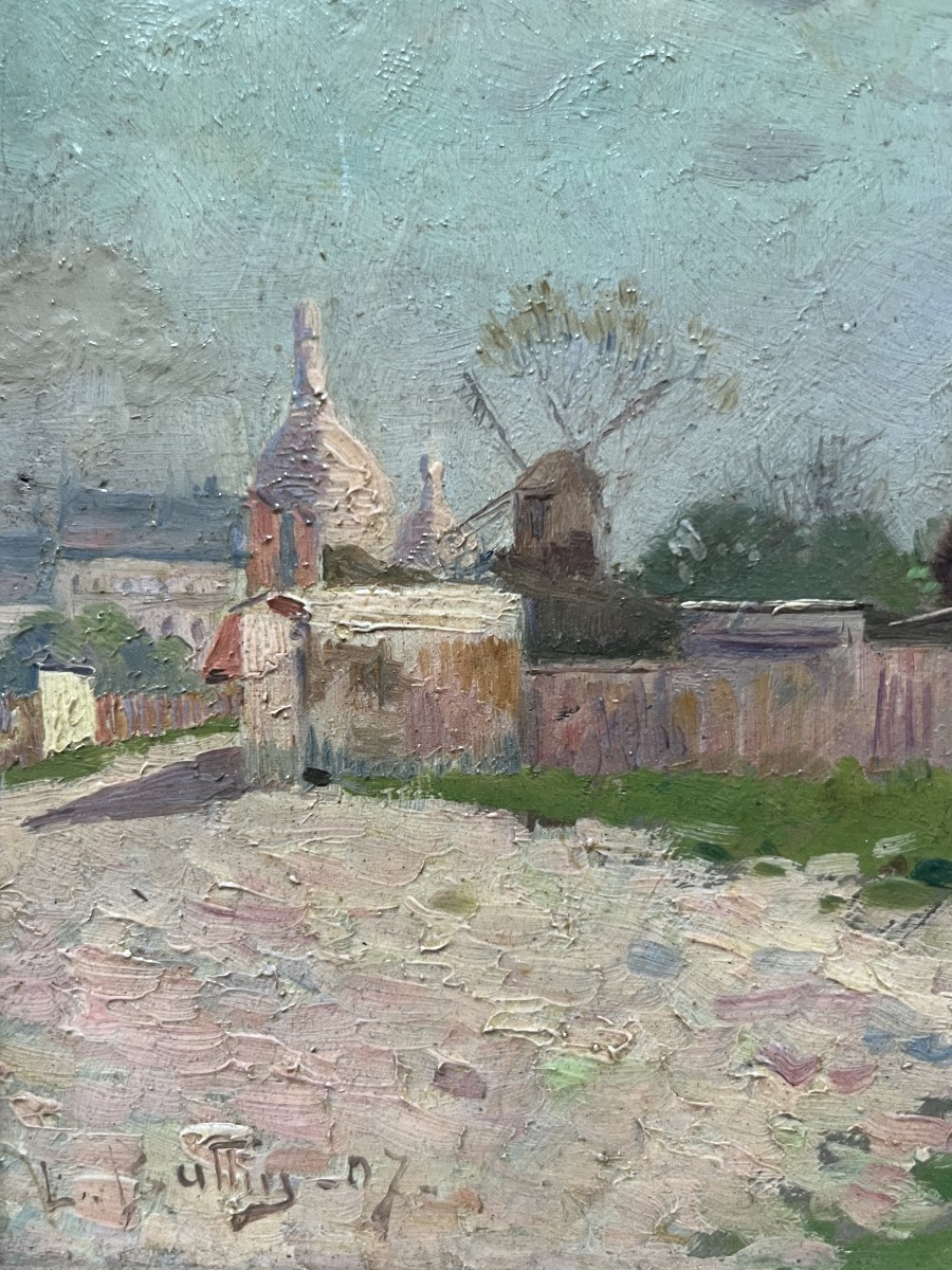 French School, The Mills In Montmartre, 1907, Oil On Panel-photo-4