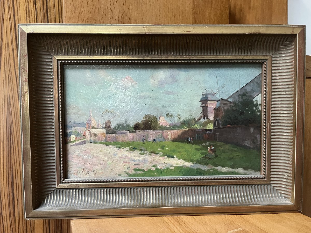 French School, The Mills In Montmartre, 1907, Oil On Panel-photo-5