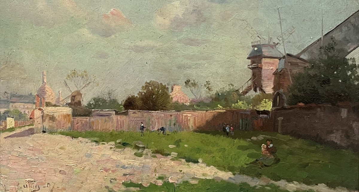 French School, The Mills In Montmartre, 1907, Oil On Panel