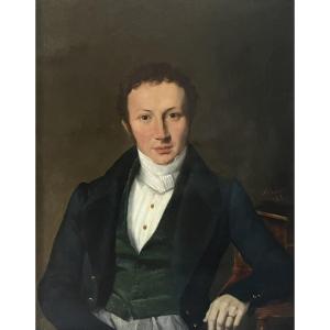 Marcel Antoine Verdier (1817–1856), *portrait Of A Young Man*, 1835, Oil On Canvas, Signed