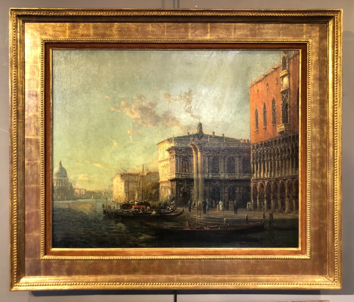 Vue De Venise, Huile Sur Toile. -photo-2