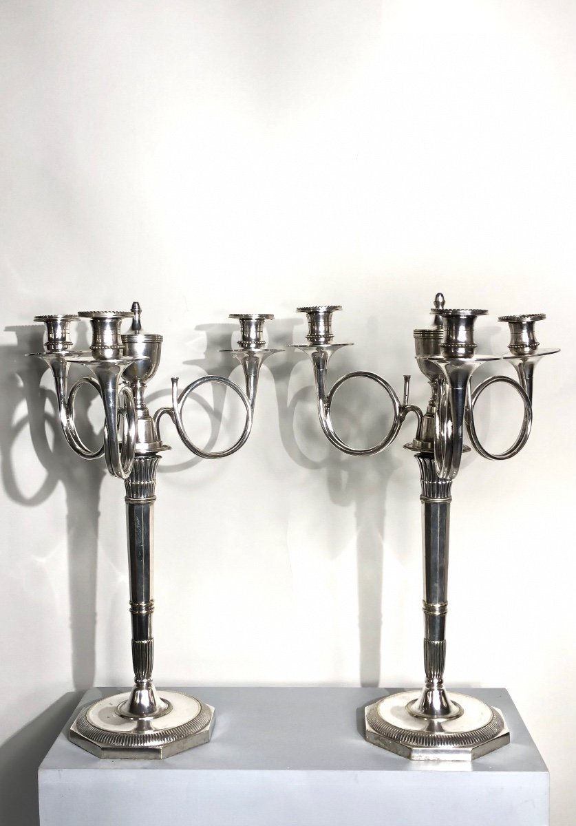 Pair Of Candelabras, Directoire Period.