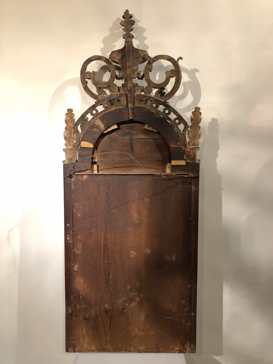 18th Century Mirror In Carved Wood.-photo-4