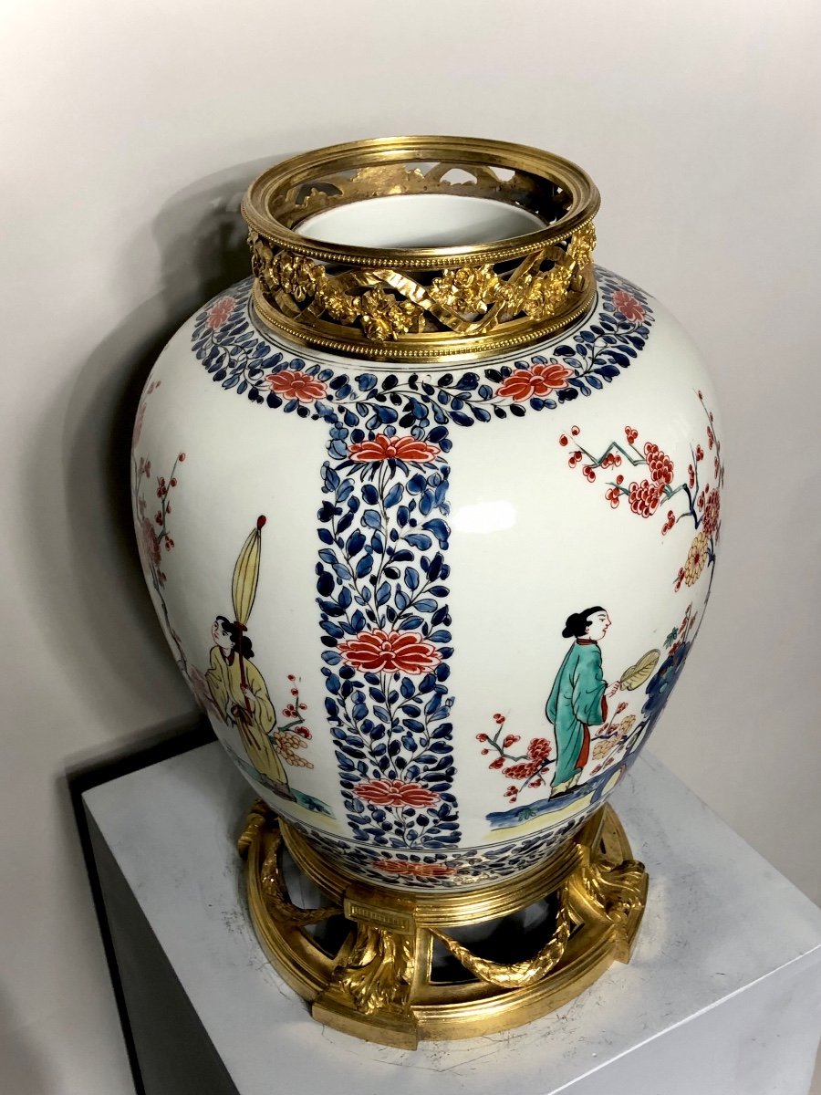 Vase Japonais Monté Bronze. 39 cm de hauteur. -photo-3
