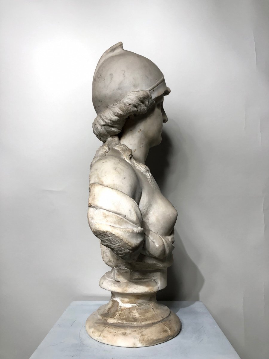 Marble Bust Of Minerva From The 17th Century. -photo-2