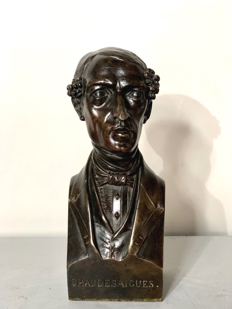 Bust Of Chaudesaigues In Bronze By Eugène émile Thomas. 