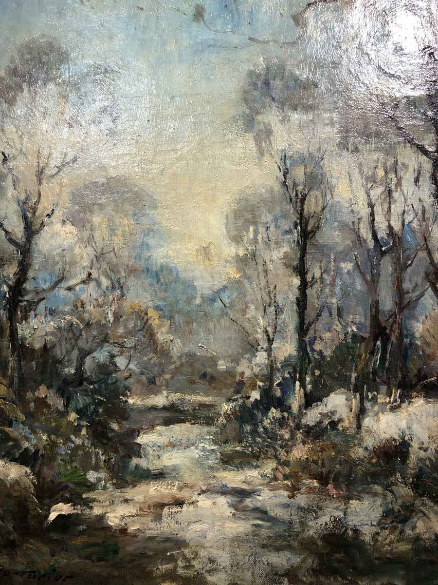 Tableau De Neige à Marly Dans Les Yvelines De Marcel Parturier. -photo-1