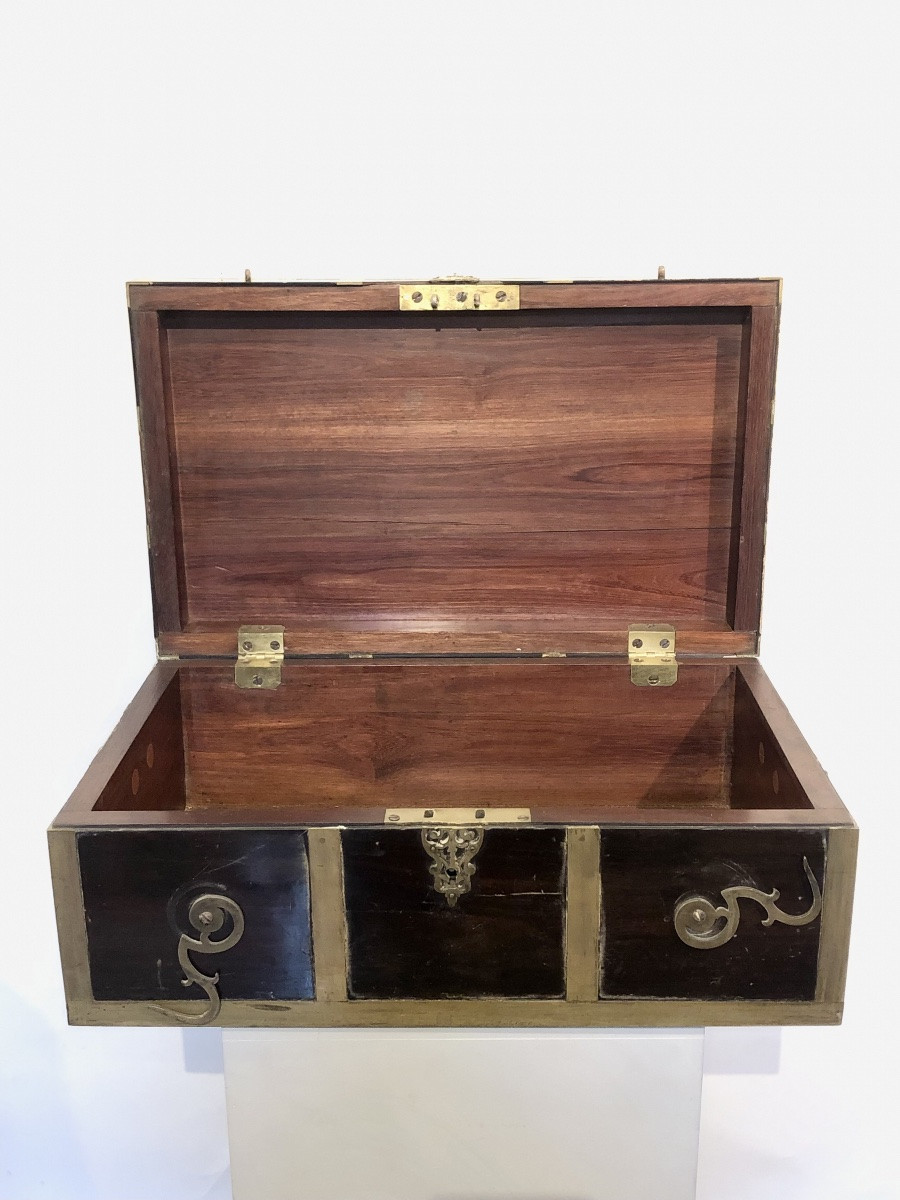 Coffre De Voyage D’époque De La  Fin XVII ème Siècle. -photo-4