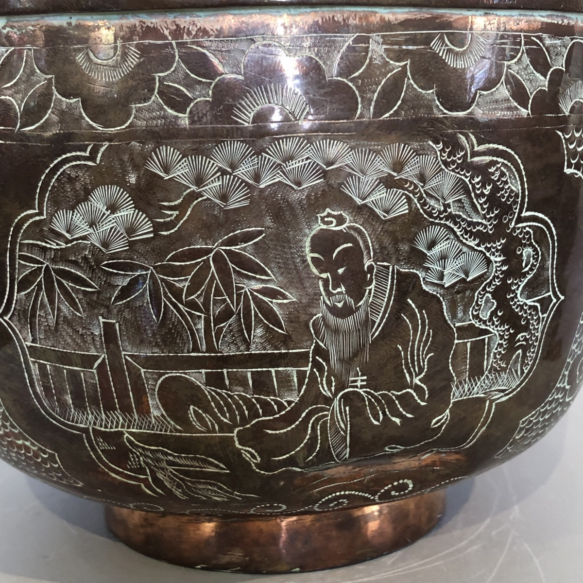 Gourde Indochinoise En Cuivre Vers 1900. -photo-4