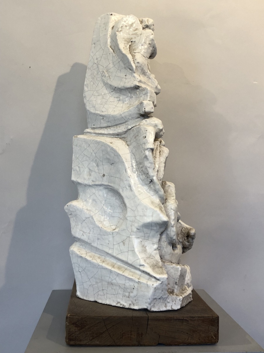 Ceramic Representing A Nativity Scene Signed Correhia. -photo-3