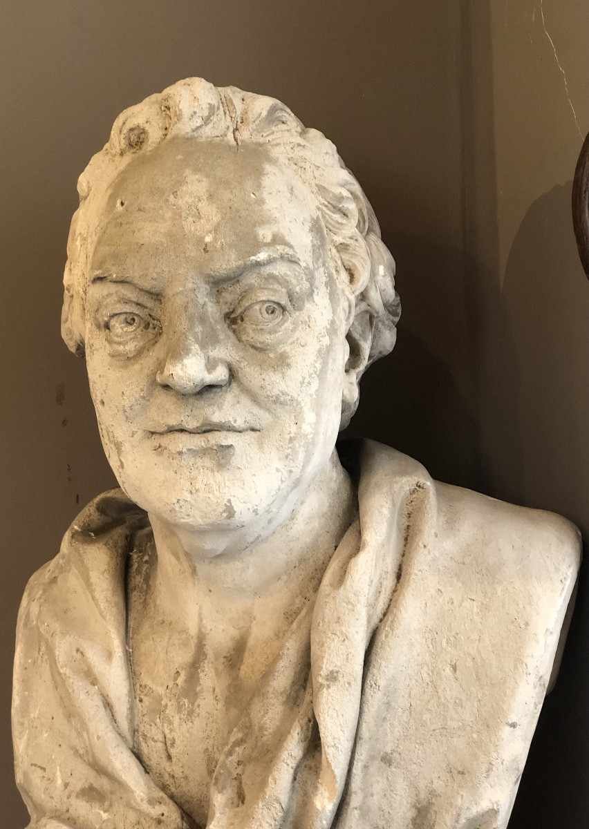 Buste d’un poète ou d’un peintre du siècle des lumières. -photo-2