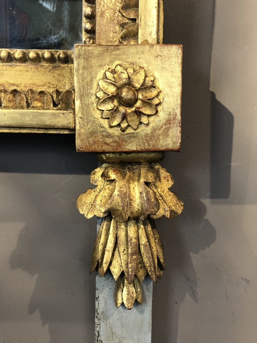 Miroir d’époque Louis XVI en bois doré. -photo-2