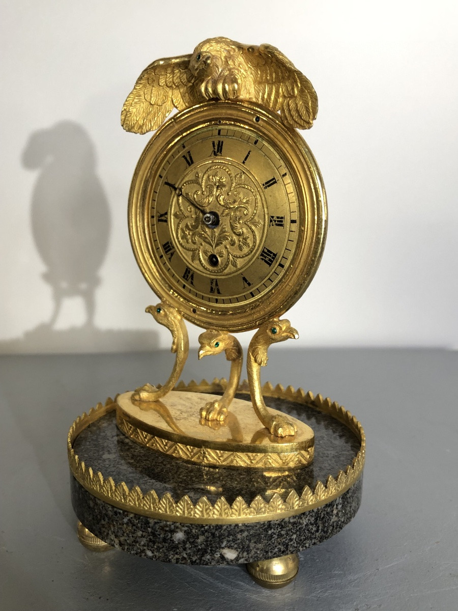 Empire Style Bronze Clock, Louis XIV Movement -photo-2