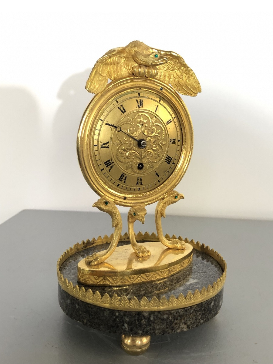 Empire Style Bronze Clock, Louis XIV Movement -photo-3