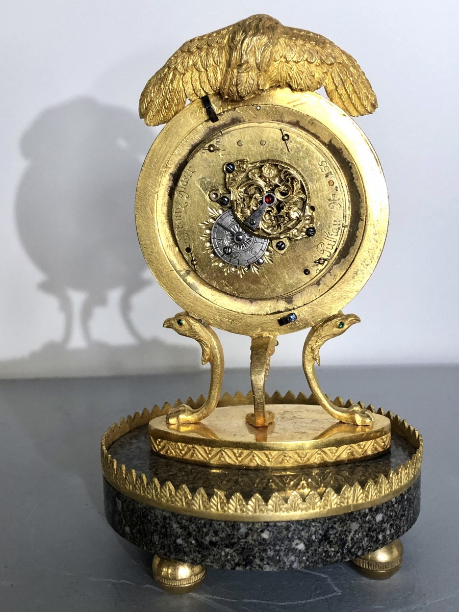 Empire Style Bronze Clock, Louis XIV Movement -photo-4