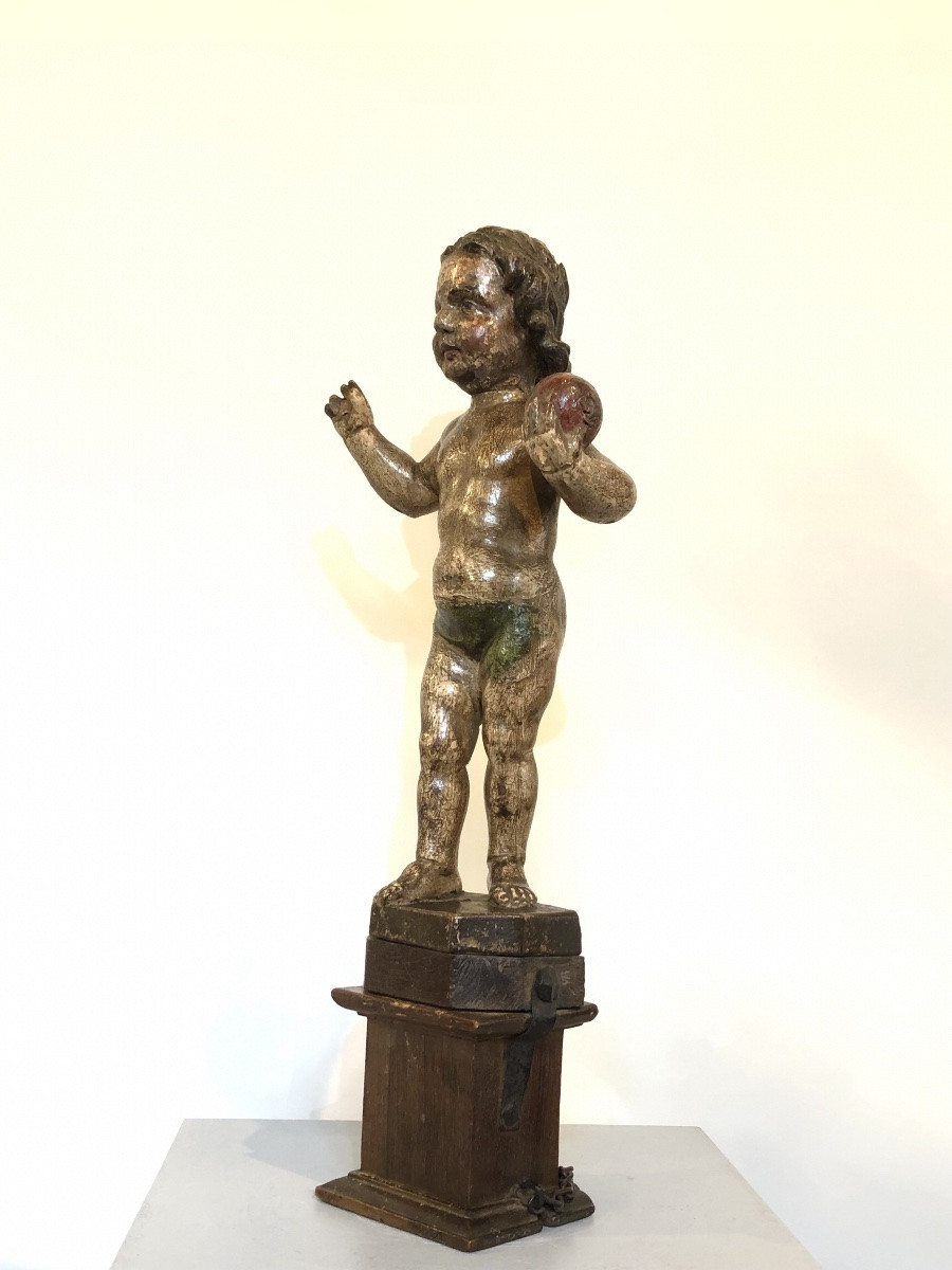 The Child Jesus In Wood From The 18th Century. -photo-2
