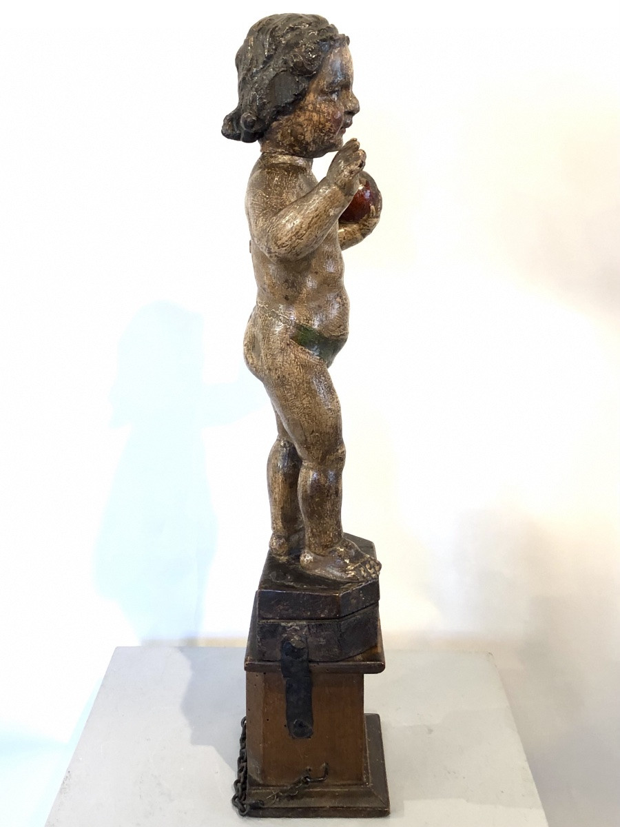 The Child Jesus In Wood From The 18th Century. -photo-1