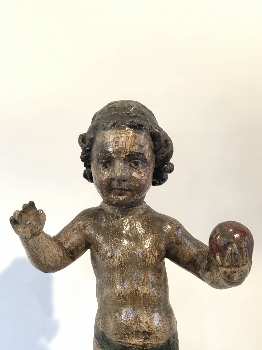 The Child Jesus In Wood From The 18th Century. -photo-3