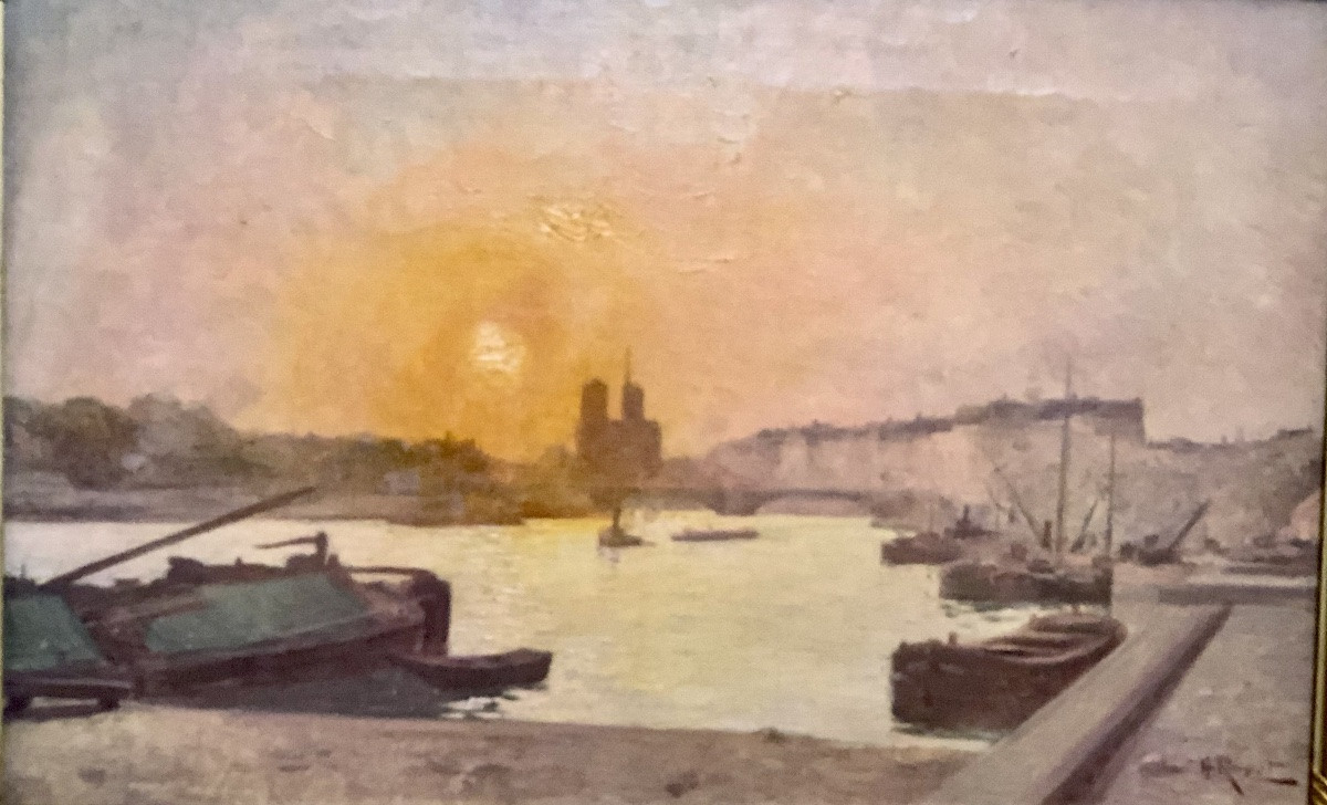 Painting Of A View Of Notre Dame Signed Henri Royet. -photo-2