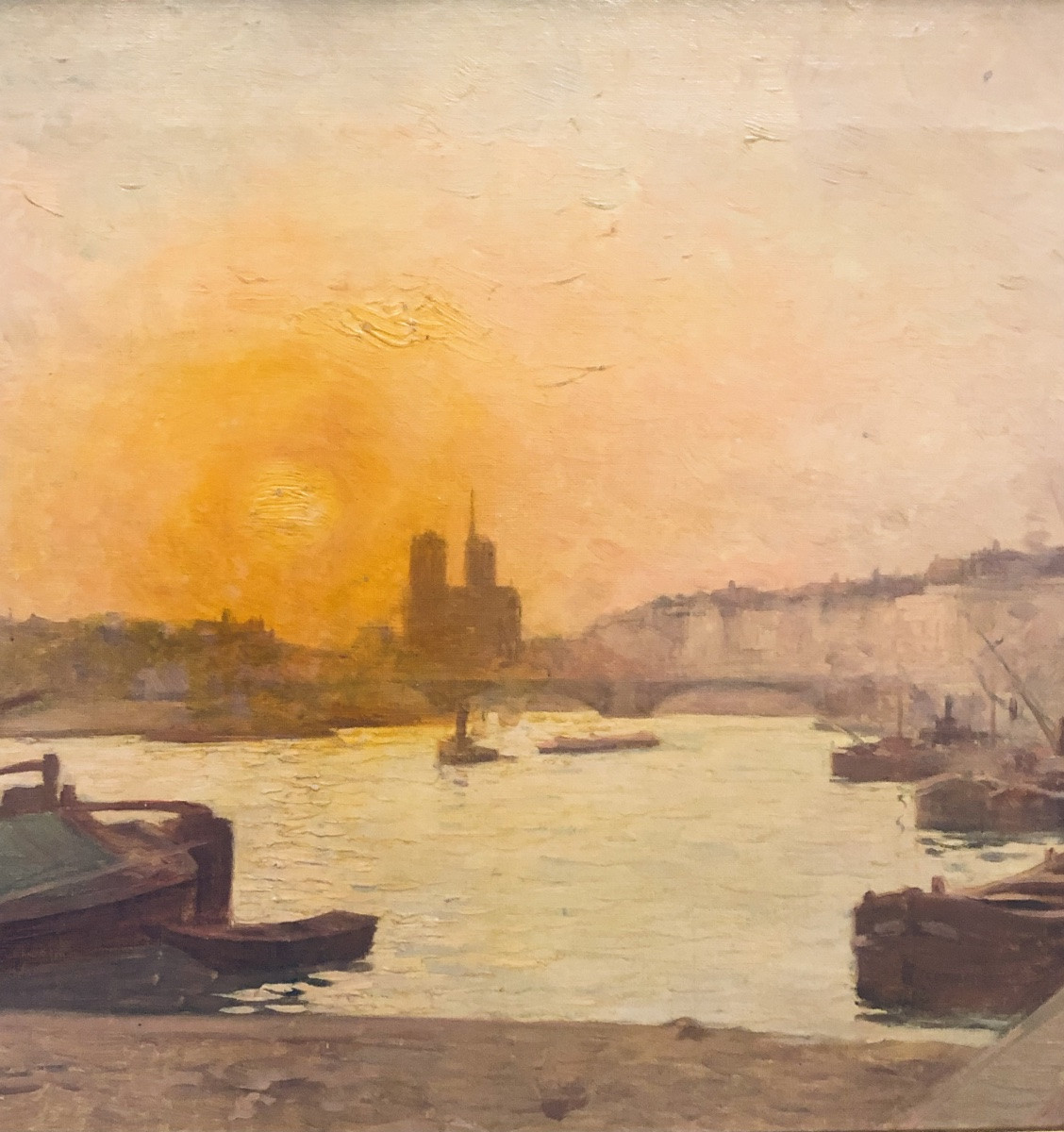 Painting Of A View Of Notre Dame Signed Henri Royet. -photo-4