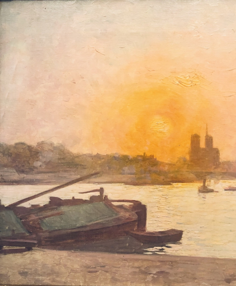 Painting Of A View Of Notre Dame Signed Henri Royet. -photo-1