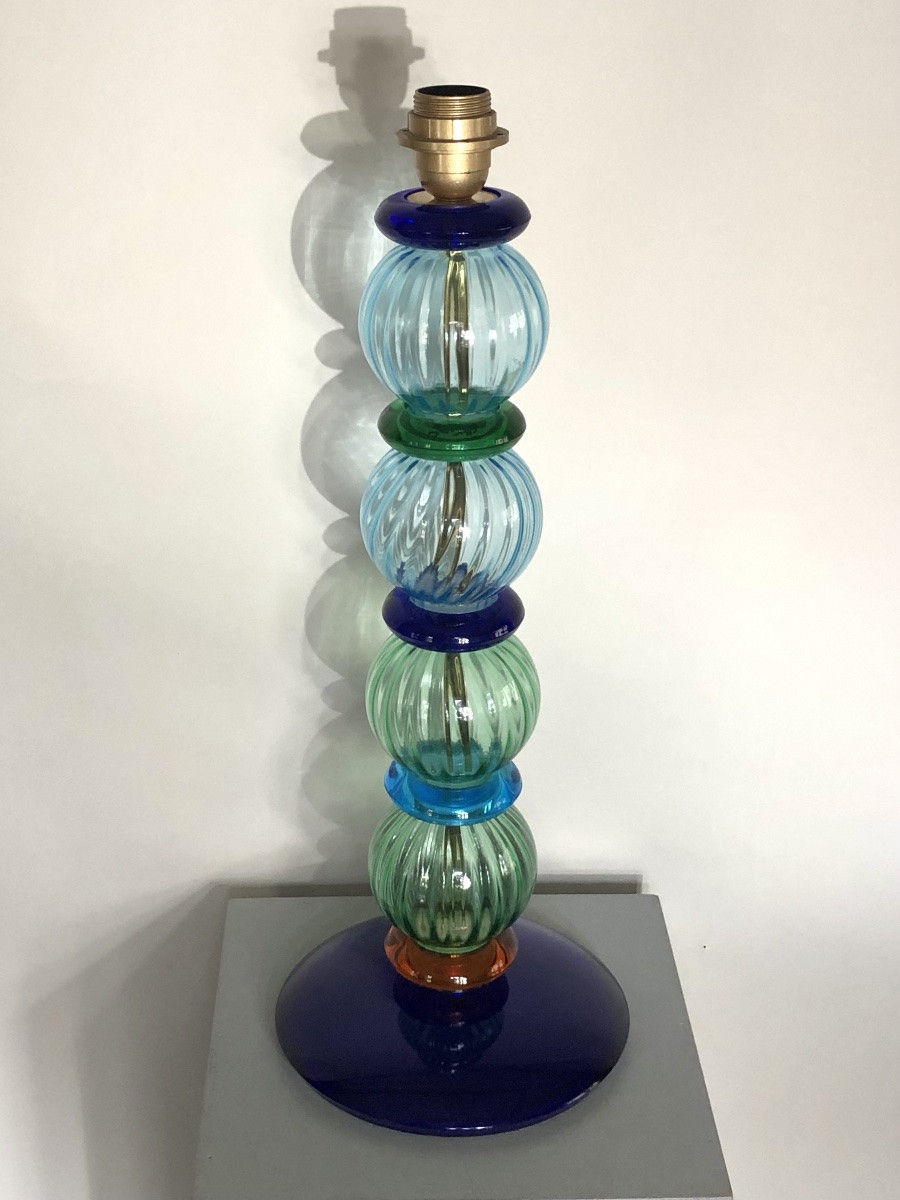 Pair Of 20th Century Murano Lamps By Designer Nason Moretti. -photo-2
