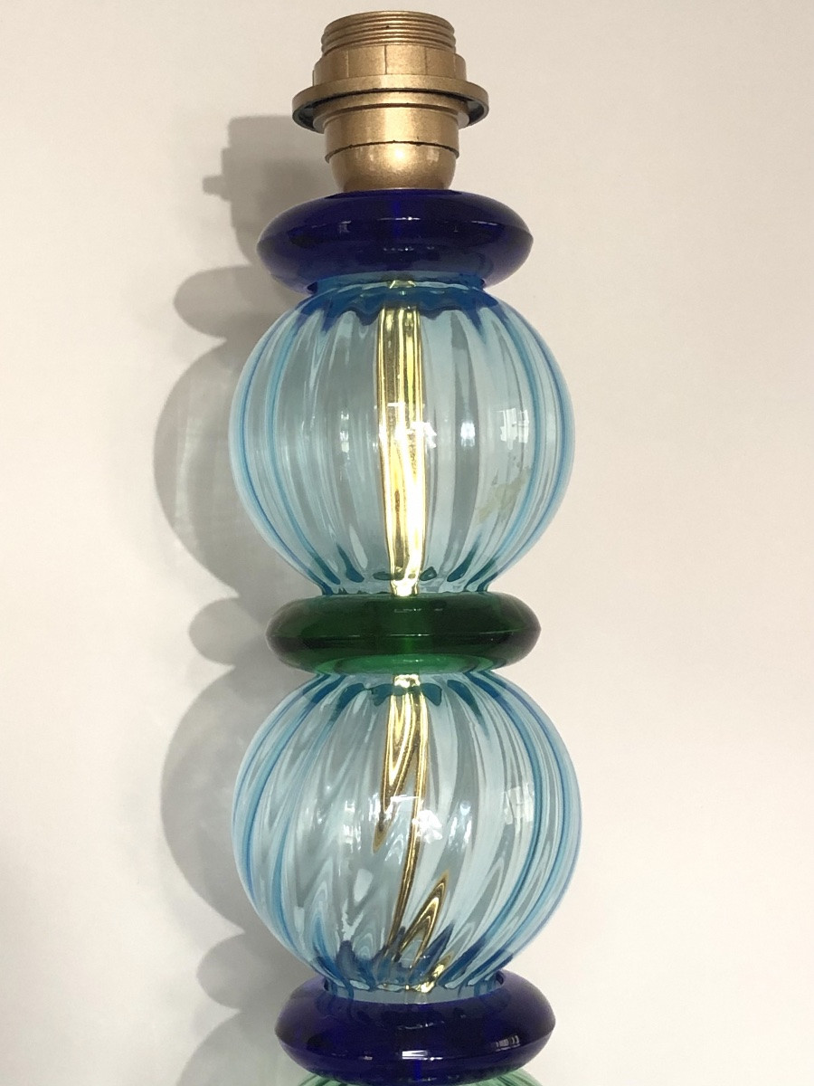 Pair Of 20th Century Murano Lamps By Designer Nason Moretti. -photo-5