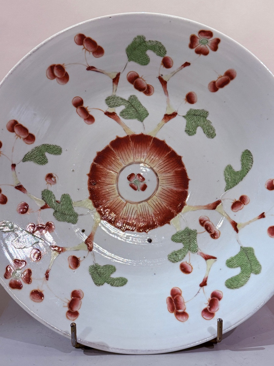 Plat en porcelaine Chinoise du XIX ème siècle. -photo-3