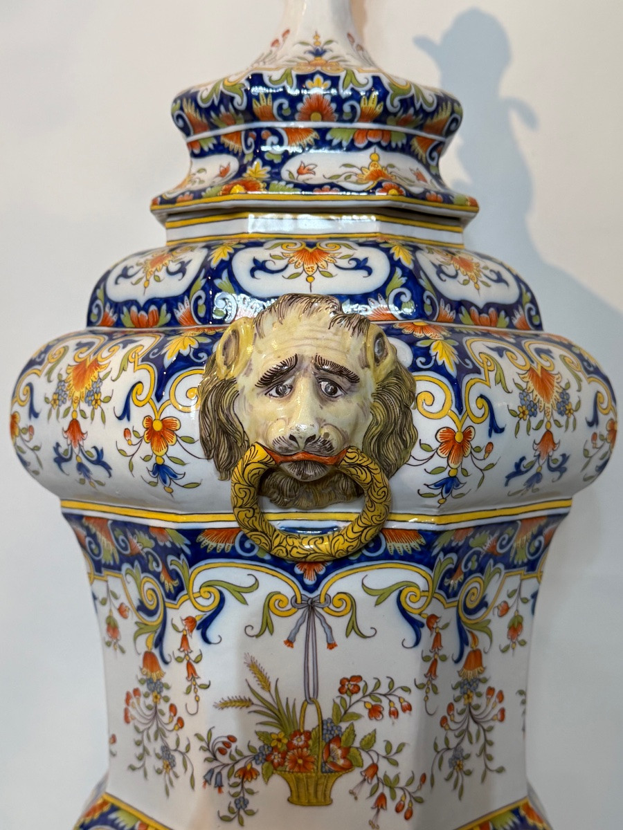 Covered Pot From The Desvres Earthenware Factory, 70 Cm High. -photo-2