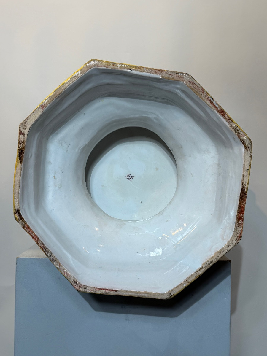 Covered Pot From The Desvres Earthenware Factory, 70 Cm High. -photo-4