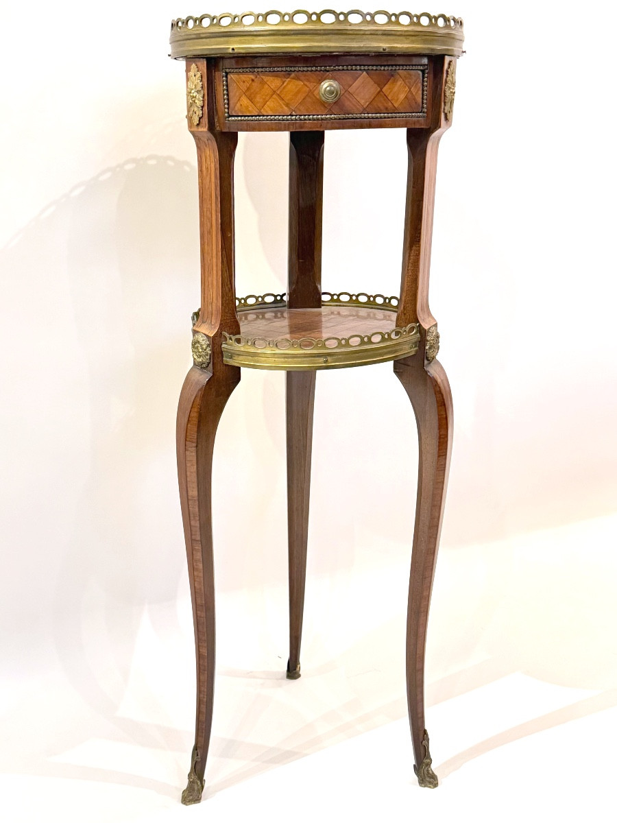 Louis XVI Style Marquetry Gueridon Table From The Napoleon III Period 